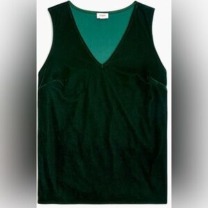 Velvet Sleeveless V Neck Top